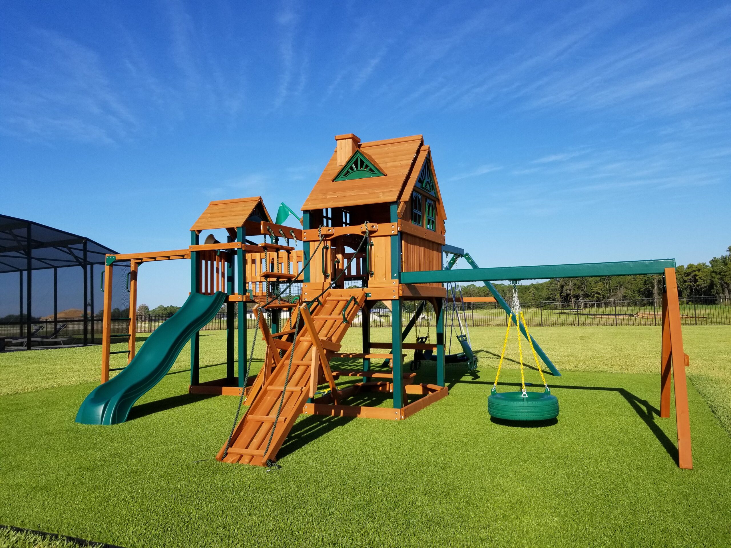 artificial grass installation for playground